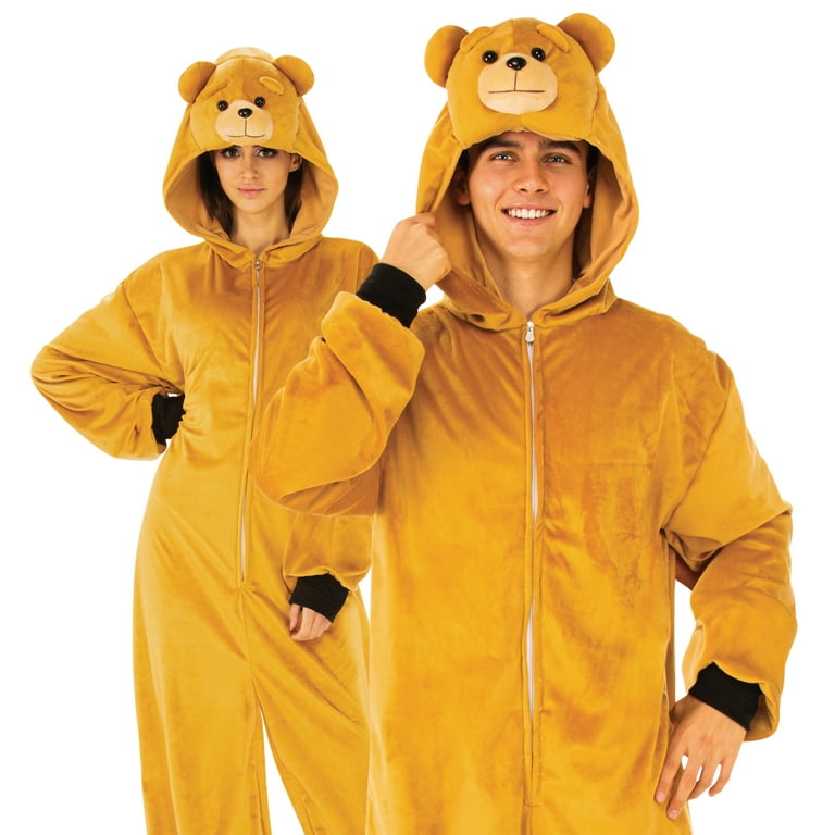 Adult Unisex Way to Celebrate Bear Onezie Halloween Costume L XL Brown Walmart