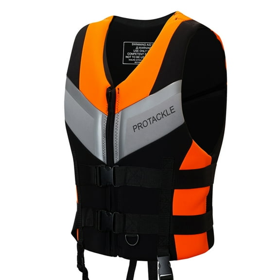 Adult Universal Life Vest,Drifting Snorkeling Buoyancy Suit For Adults, Great for Boating,Fishing,Tubing,&Other Water(Orange L)