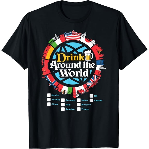 Adult Vacation Drinking Showcase T-ShirtMen and women, Black T-shirt, size: Extra large