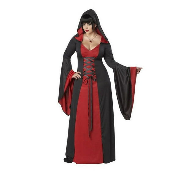 California Costumes Deluxe Gothic Red Hooded Robe Dress Costume Adult Plus 16-18 Female
