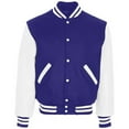 thumbnail image 1 of Adult Varsity Jacket, Purple & White - Medium, 1 of 1