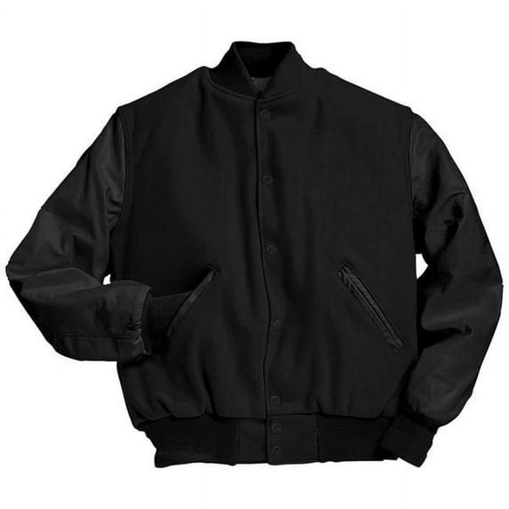Adult Varsity Tall Jacket, Black - 4XL