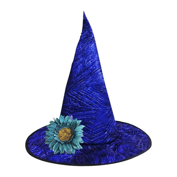 Adult Velvet Witch Hat – Ruched Wide Brim Masquerade Party Hat