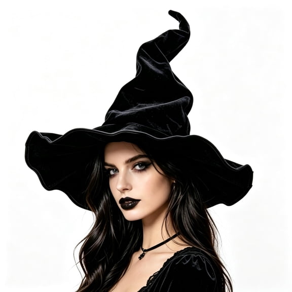 Adult Wizard Hat, Magician's Hat with a Tall, Pointed Top, Halloween Costume Prop for Role-Playing Parties