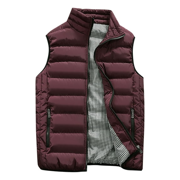 Adult Vest Sleeveless Down Jacket Fashion Zipper Stand Collar Quilted Waistcoat Winter Puffer Gilet for Women and Men Black