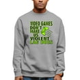 thumbnail image 1 of Adult Video Games Don't Make Us Violent Lag Does Gamers Sweatshirt Crewneck, 1 of 1