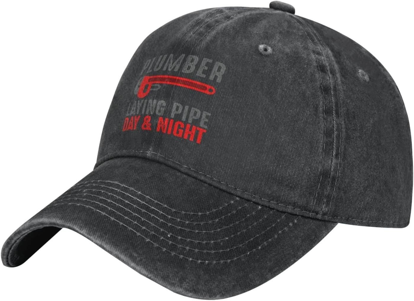 Adult Vintage Trucker Dad Hat,Plumber Laying Pipe Day & Night,Baseball