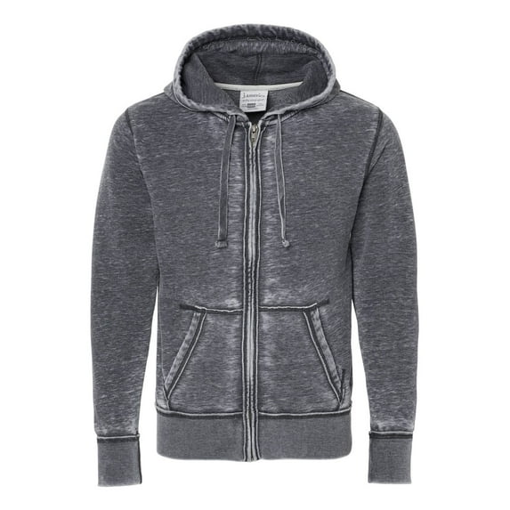 Adult Vintage Zen Full-Zip Fleece Hooded Sweatshirt - DARK SMOKE - 3XL