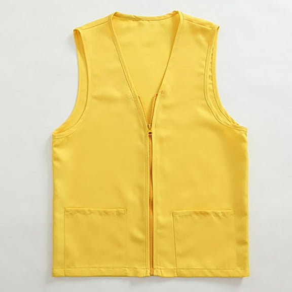 Adult Volunteer Activity Vest Supermarket Uniform Vests Clerk Workwear Work Vest Event Apron Vests Yellow M