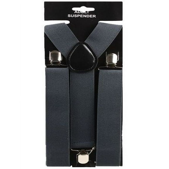 Adult WIDE DARK GRAY Grey 1.5 inch Suspenders for Wedding Prom Party Adjustable