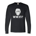 thumbnail image 1 of Adult WWJD What Would Jason Do? Funny Horror Movie Long Sleeve T-Shirt, 1 of 1