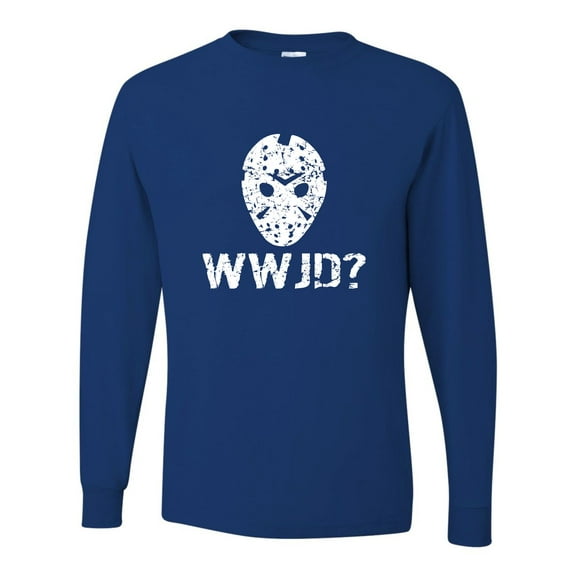 Adult WWJD What Would Jason Do? Funny Horror Movie Long Sleeve T-Shirt