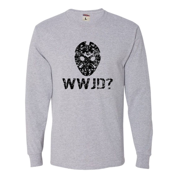Adult WWJD What Would Jason Do? Funny Horror Movie Long Sleeve T-Shirt