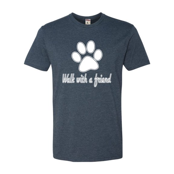 Adult Walk With A Friend Dog Lovers Pet Lovers Deluxe T-Shirt