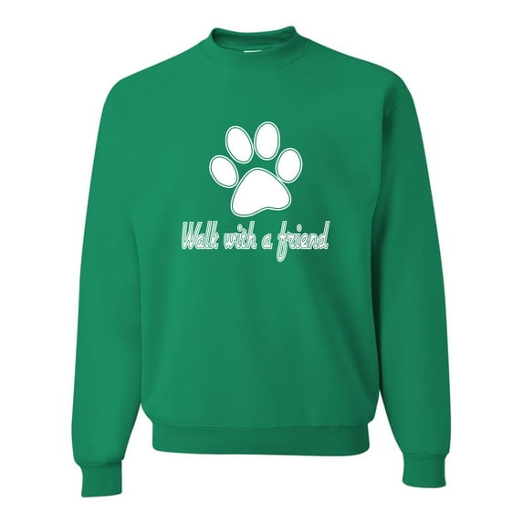 Adult Walk With A Friend Dog Lovers Pet Lovers Sweatshirt Crewneck