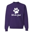 thumbnail image 1 of Adult Walk With A Friend Dog Lovers Pet Lovers Sweatshirt Crewneck, 1 of 1