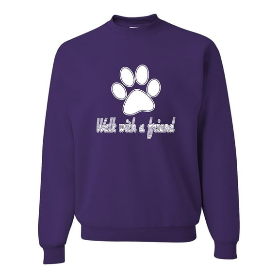 Adult Walk With A Friend Dog Lovers Pet Lovers Sweatshirt Crewneck