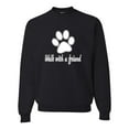 thumbnail image 1 of Adult Walk With A Friend Dog Lovers Pet Lovers Sweatshirt Crewneck, 1 of 1