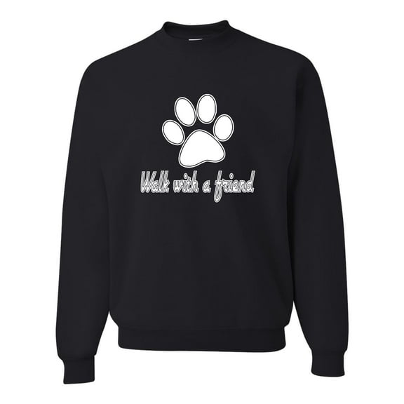 Adult Walk With A Friend Dog Lovers Pet Lovers Sweatshirt Crewneck