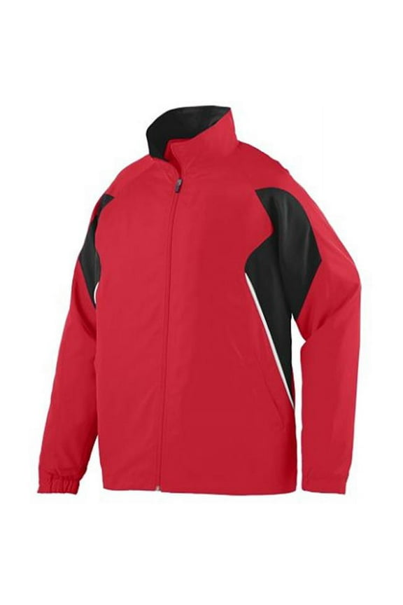 Adult Water Resistant Polyester Diamond Tech Jacket - RED/ BLACK/ WHT - 2XL 3730