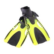 Adult Water Sports Fins for Pool Training, Adjustable Short Fin Pair with Open Heel Fit and PP Structure Layout