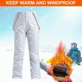 thumbnail image 1 of Adult Waterproof Snow Pants Mens Womens Winter Thicken Warm Skiing Snowboard Pants with Detachable Strap Overall White L, 1 of 6