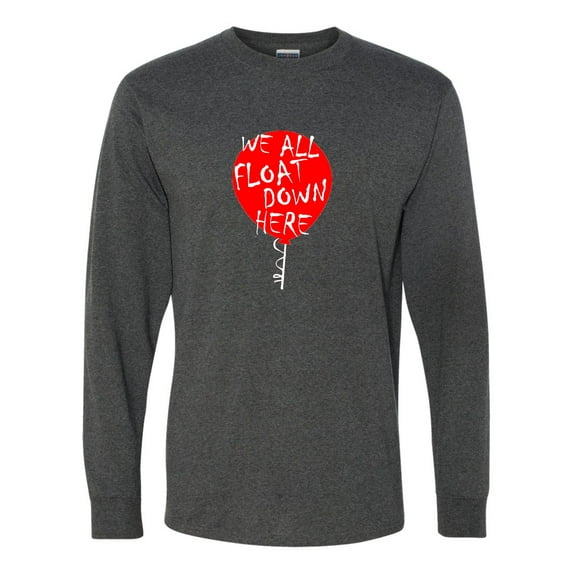 Adult We All Float Down Here Red Balloon Long Sleeve T-Shirt