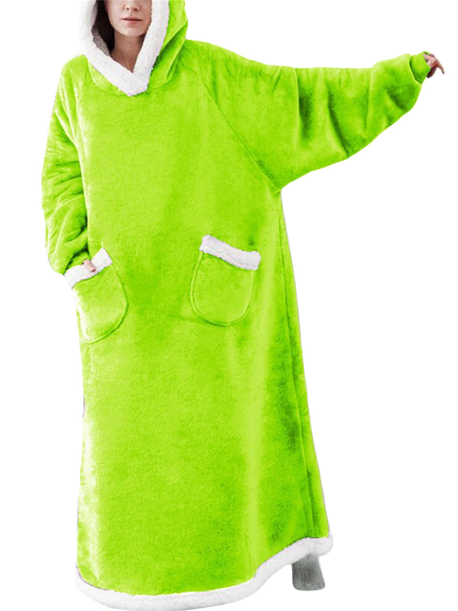 Adult Wearable Blanket Hoodie Long Sleeve Oversized Holiday Loungewear