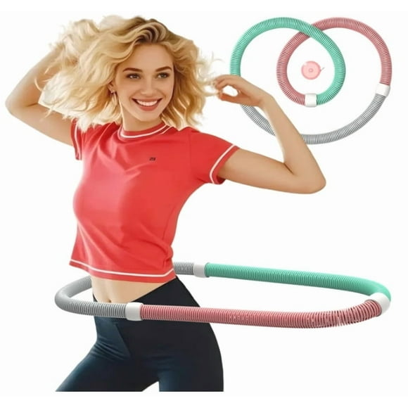 Adult Weighted Soft Spring Hula Hoop - 3.3 lb Foldable Fitness Ring, Waist Friendly Design, Portable Slimming Equipment, Perfect for Family and Travel