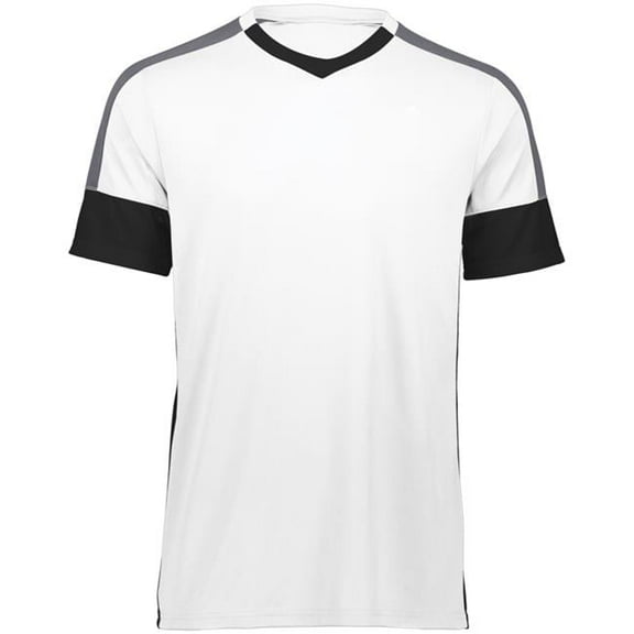 Adult Wembley Soccer Jersey - White, Black & Graphite - Extra Large