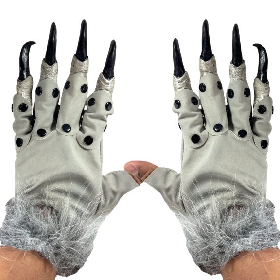 Soft Leather Life Gray Wolf Claws Flexi Movement Gloves Costume Accessory