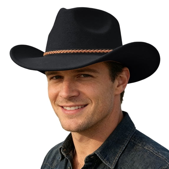 Adult Western Cowboy Hat Ethnic Style Fedora For Party Daily Leisure Matching Outfit Unisex Country Music Festival Prop