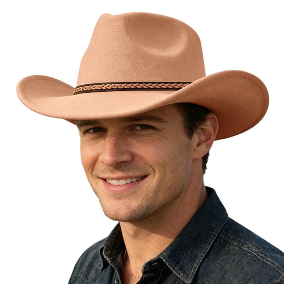 Adult Western Cowboy Hat Ethnic Style Fedora For Party Daily Leisure Matching Outfit Unisex Country Music Festival Prop