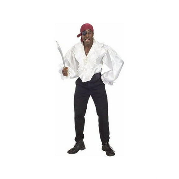 Adult White Satin Pirate Shirt