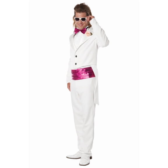 Adult White Suit 80's Prom Date Mens Costume size Medium