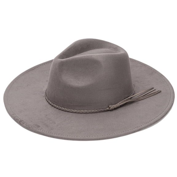 Adult Wide Brim Suede Fedora Hats Unisex Classic Felt Panama Hat Solid Color Retro Fedora Large Western Rancher Hat Jazz Cap