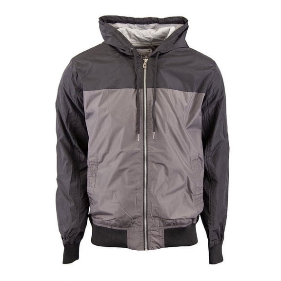 Adult Windbreaker Jacket - BLACK/ GREY - L