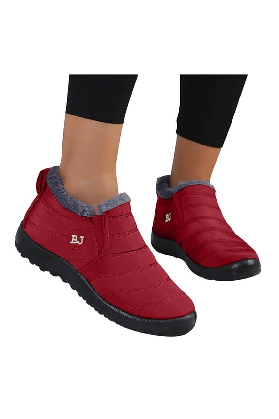 Adult Winter Boots for Women Men Lightweight Waterproof Fleece Lined Warm Snow Boots Seniors Non Slip Work Walking Ankle Booties