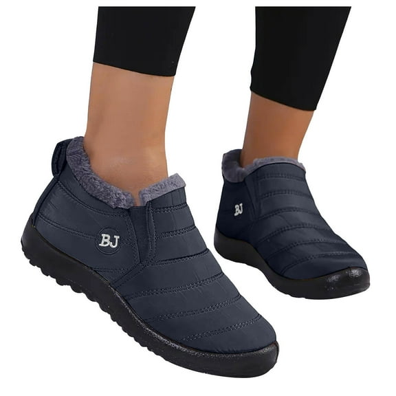 Adult Winter Boots for Women Men Lightweight Waterproof Fleece Lined Warm Snow Boots Seniors Non Slip Work Walking Ankle Booties