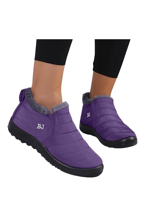 Adult Winter Boots for Women Men Lightweight Waterproof Fleece Lined Warm Snow Boots Seniors Non Slip Work Walking Ankle Booties