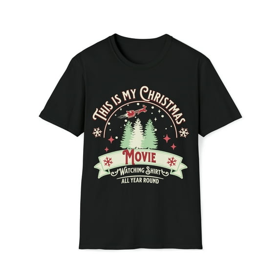 Adult Women Christmas Movie Watching T-Shirt Romantic Christmas Movie Shirt