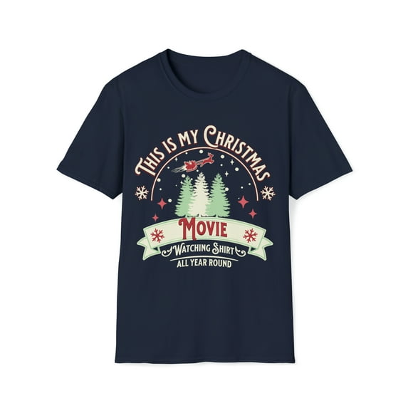 Adult Women Christmas Movie Watching T-Shirt Romantic Christmas Movie Shirt