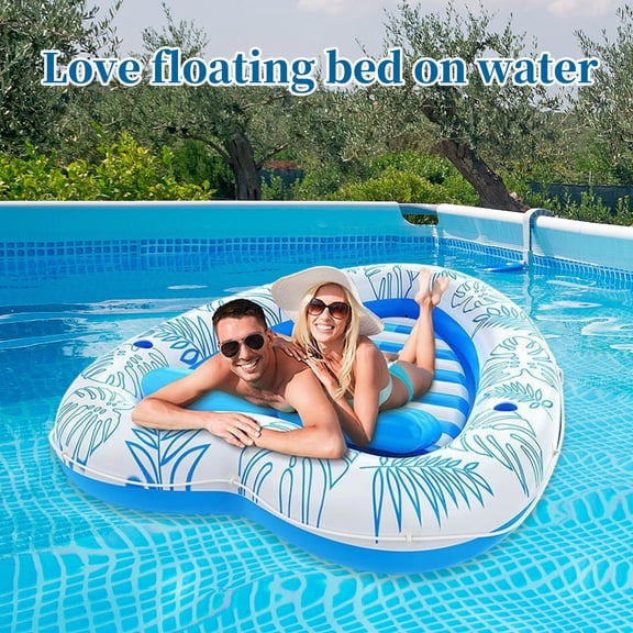 Adult Women Men Pool Water Sunbathing PVC Inflatable Float with Pillow for Lake Beach and Pool Relaxation for Swimming Pool