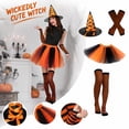 thumbnail image 1 of Adult Women'S Halloween Witch Costume Set With Hat, Striped Socks, Gloves And Tulle Skirt, Four-Piece Outfit For Costume Parties, Dance Events, Cosplay And Themed Celebrations, 1 of 5