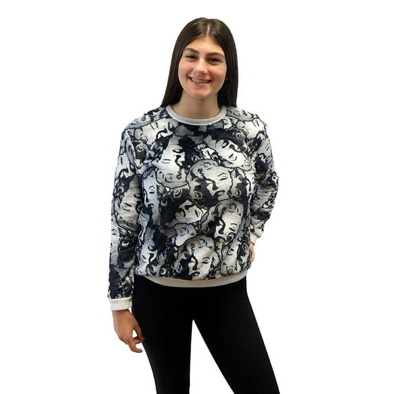 Adult Women Woobie Microfiber Minky Plush Sweatshirt Pullover Top (Size Medium, Marilyn Monroe)