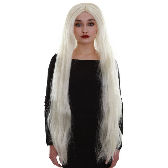 HPO Adult Women's 36" In. Grey Color Straight Extra Long Length Trendy Ice Queen Wig