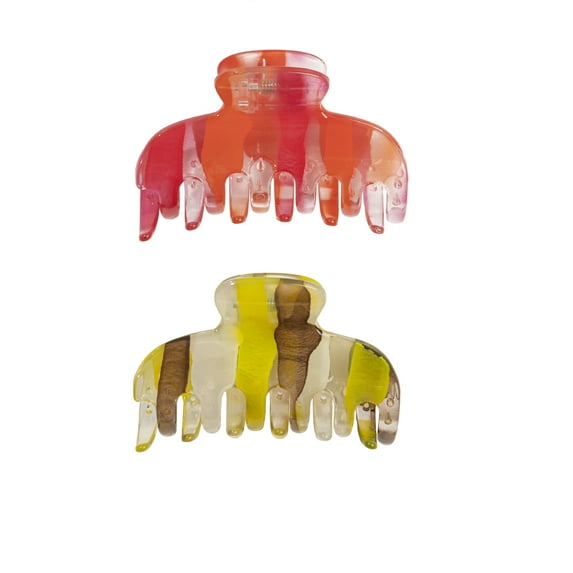 Adult Women's Abstract Painted Claw Hair Clip, 2-Pack
