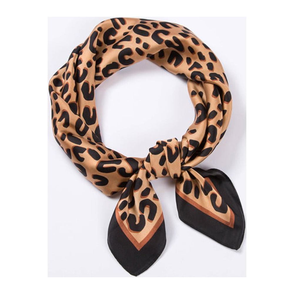 Leopard print silk shop square scarf
