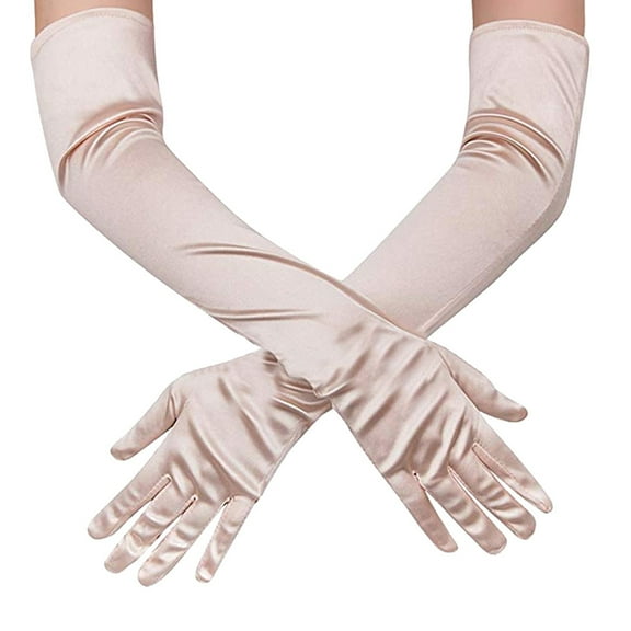 Adult Women's Elegant Long Gloves Soft Comfortable Design Perfect for Evening Performances Wedding Dresses and Formal Occasions,Rose Gold,One Size,Dailypoc