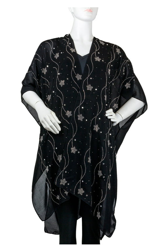Falling Star Stones/Studs Kimono Blouses & Tops, Women's